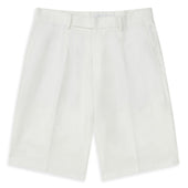 Tully Chalk White Twill Linen Shorts