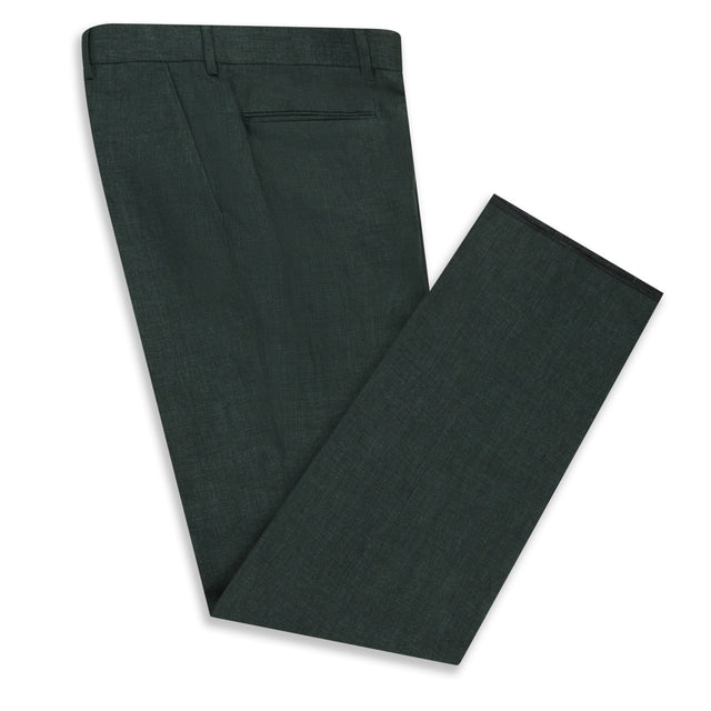 Barney Dark Green Linen Trousers