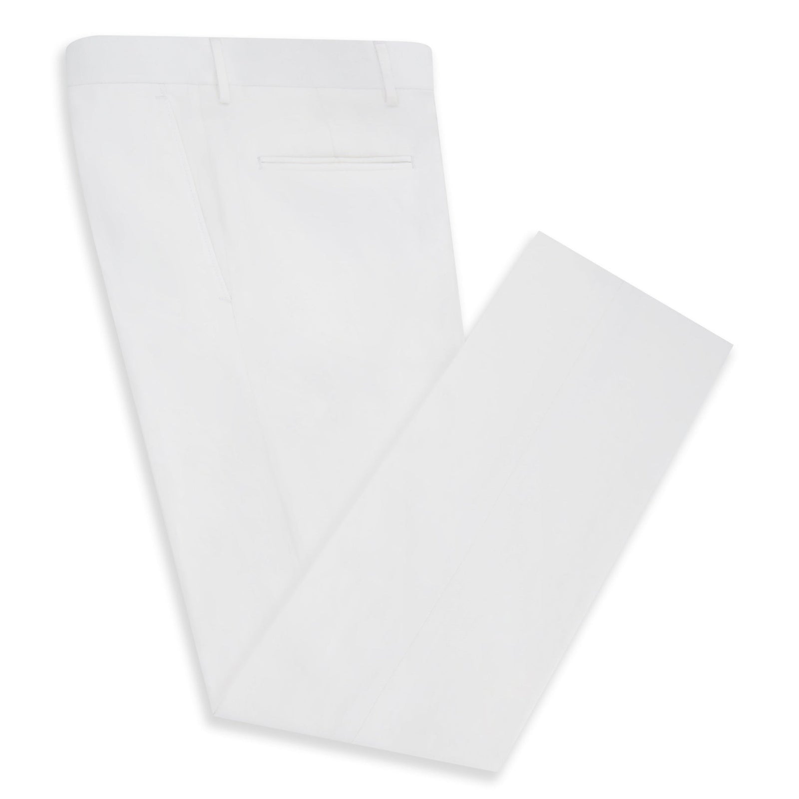 Barney White Twill Cotton Linen Trousers