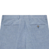 Barney Blue White Prince Of Wales Check Linen Trouser