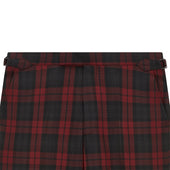 Barney Burgundy Black Check Evening Trouser