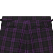 Barney Purple Black Check Evening Trouser