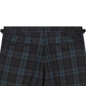 Barney Teal Black Check Evening Trouser