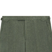 Barney Green Herringbone Linen Trouser