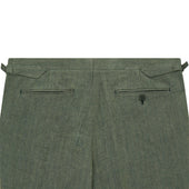 Barney Green Herringbone Linen Trouser