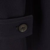 Shelton Navy Twill Wool Raincoat
