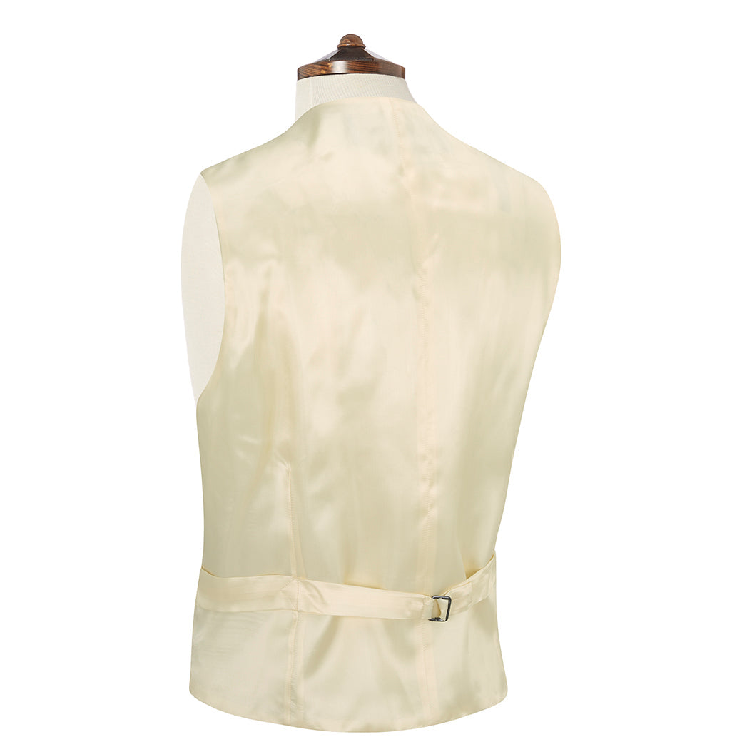 Tan Single breasted lapel wool waistcoat