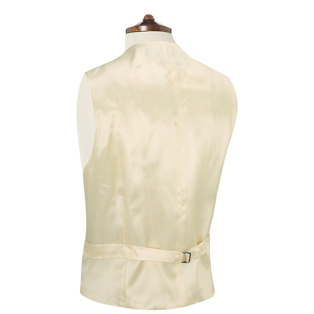 Tan Single breasted lapel wool waistcoat