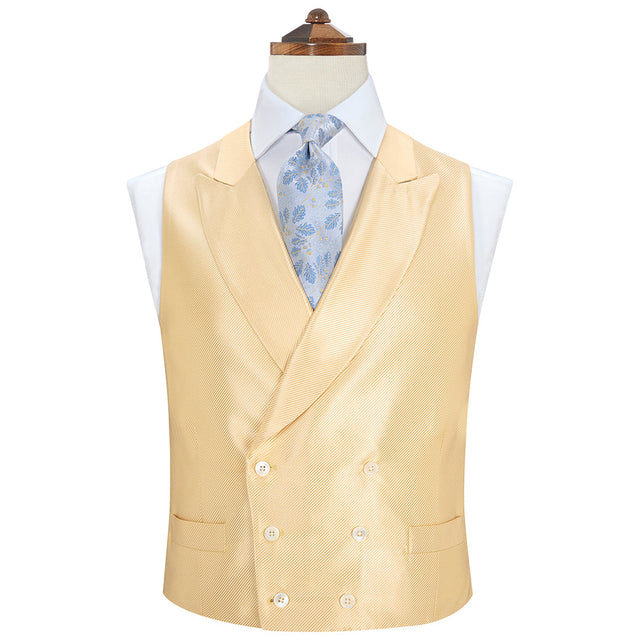 Hayward Yellow Silk Twill Waistcoat