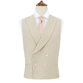 Hayward Beige Wave Cotton Linen Waistcoat