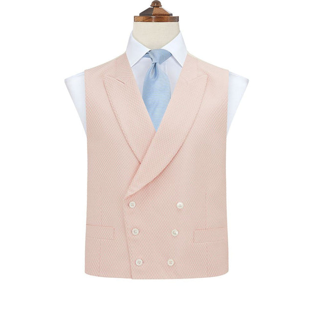 Hayward Pale Pink Geometric Wool Silk Waistcoat