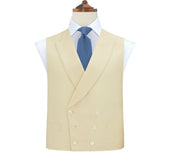 Hayward Pale Yellow Geometric Wool Silk Waistcoat
