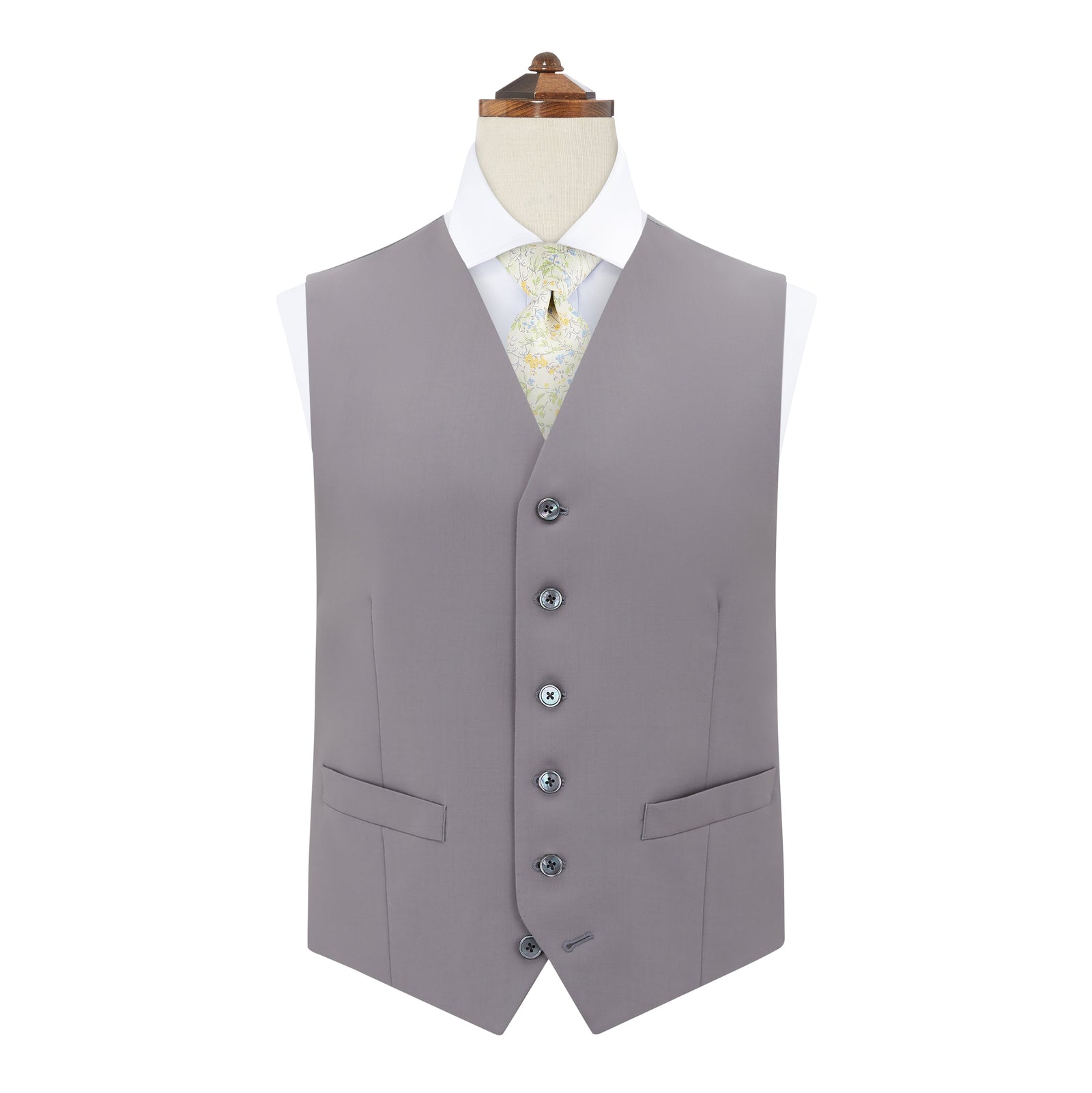 Hyde Grey Royal Gaberdine Wool Waistcoat