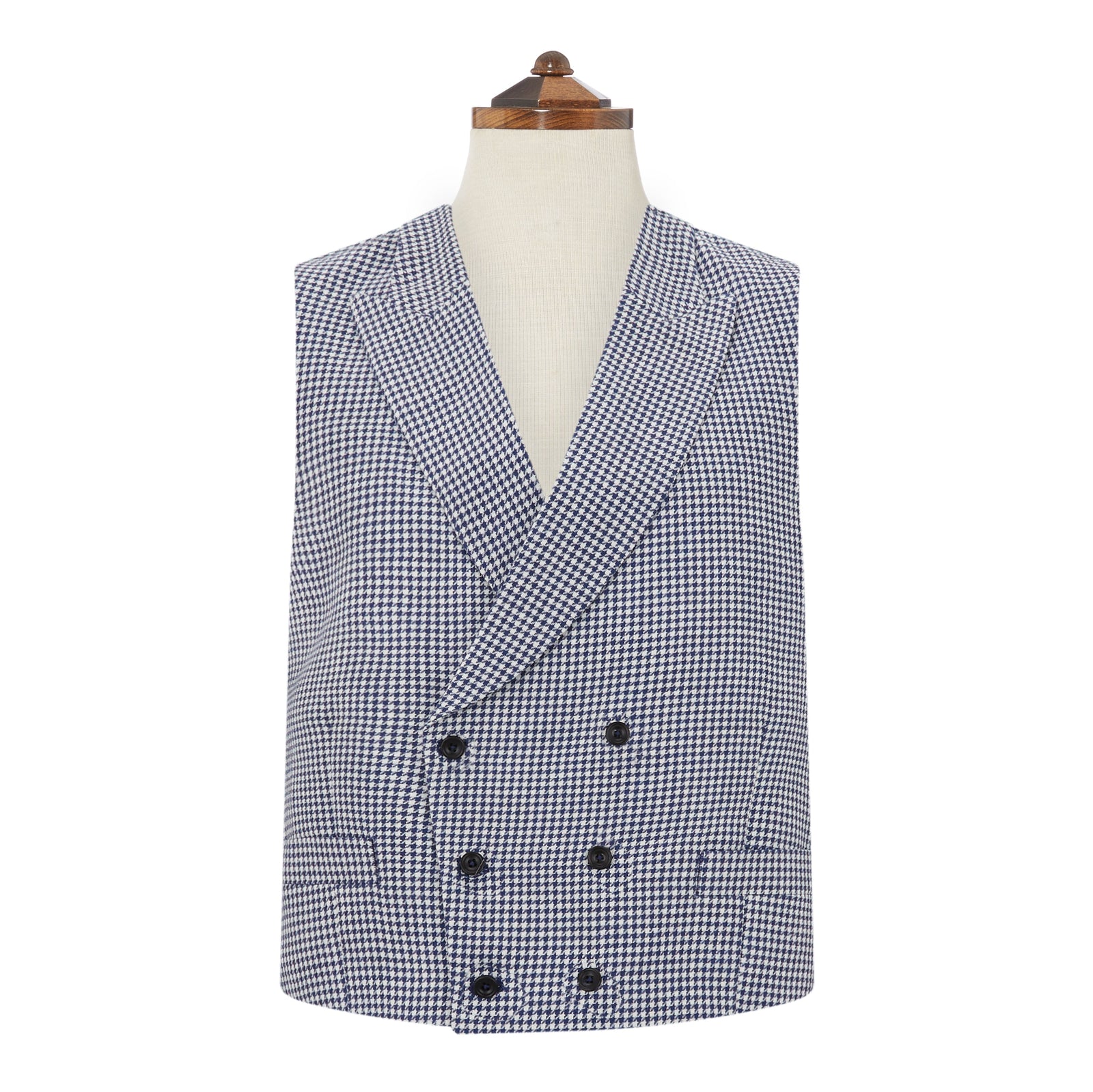 Hayward Navy White Houndstooth Waistcoat
