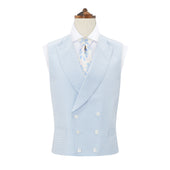 Hayward Blue White Houndstooth Silk Waistcoat