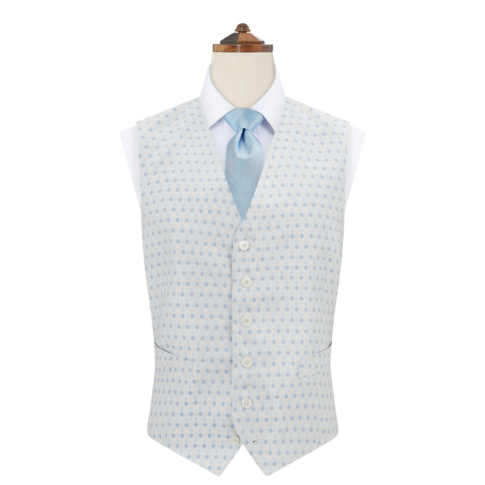 Hyde Blue Harlequin Silk Waistcoat