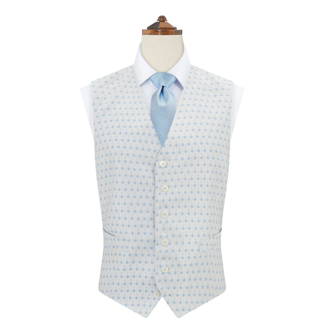 Hyde Blue Harlequin Silk Waistcoat