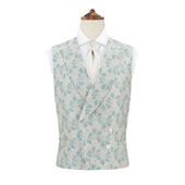 Hayward Green Yellow Acorn Jacquard Silk Waistcoat