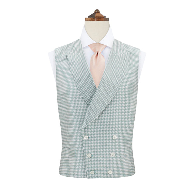 Hayward Green Cream Houndstooth Silk Waistcoat