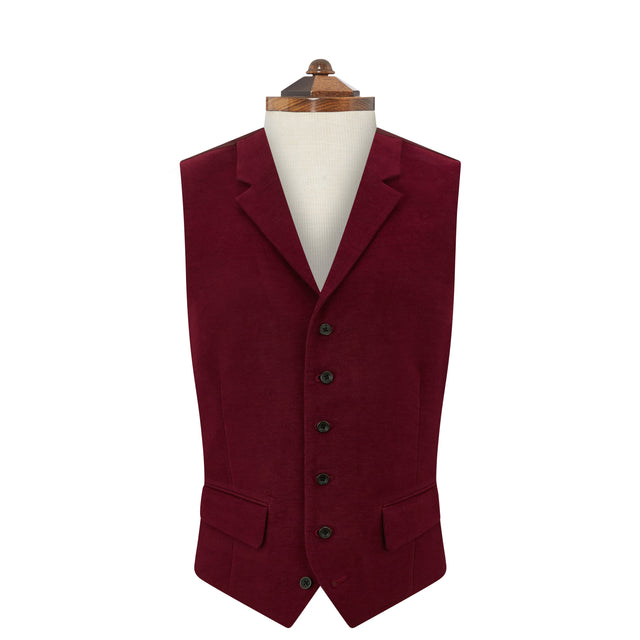 Hadley Burgundy Moleskin Waistcoat