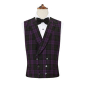 Hayward Purple Black Check Evening Waistcoat