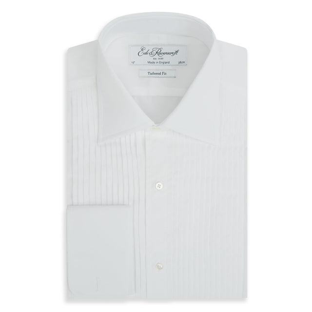 Dewitt White Pleated Dress Shirt