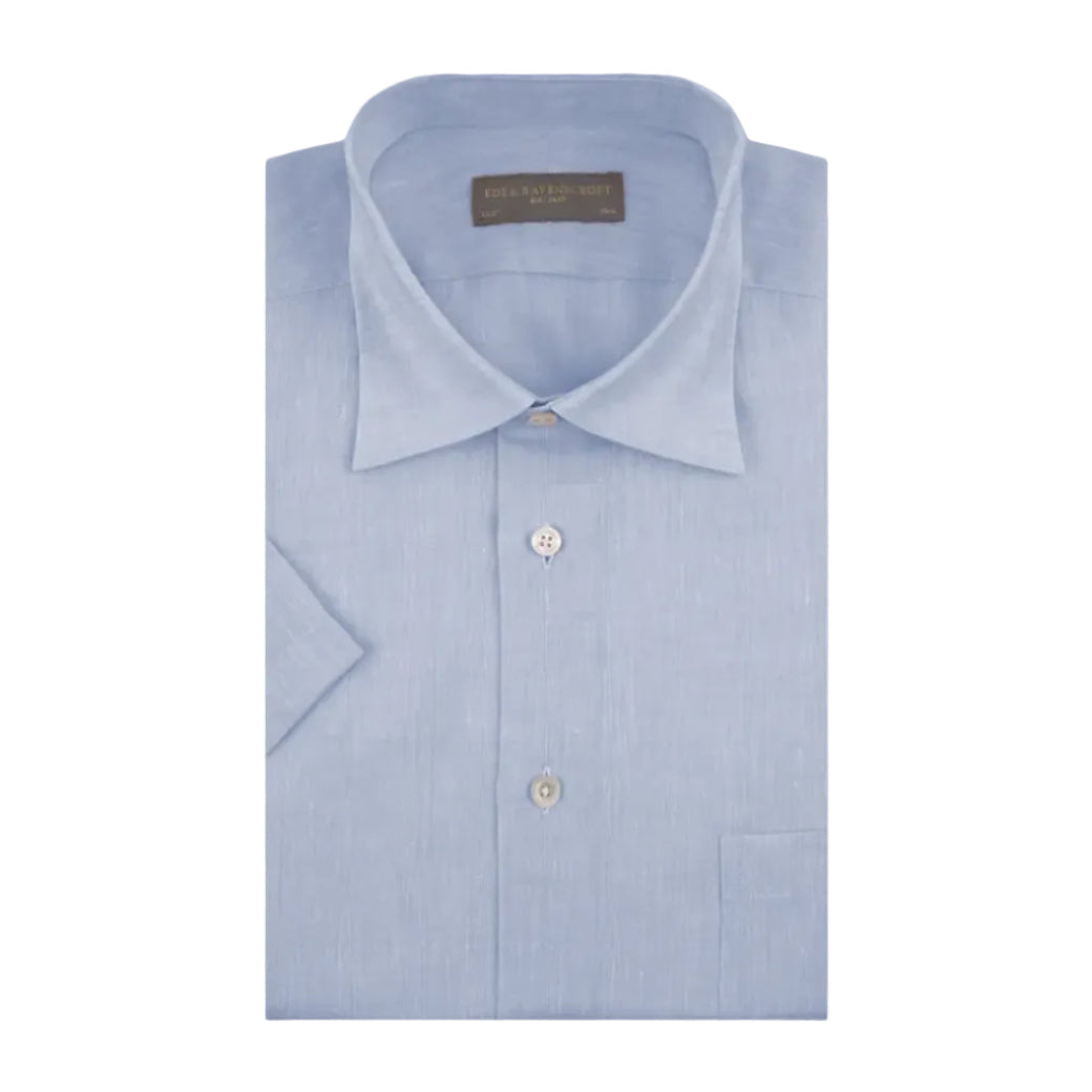 Aubrey Pale Blue Short Sleeve Linen Shirt