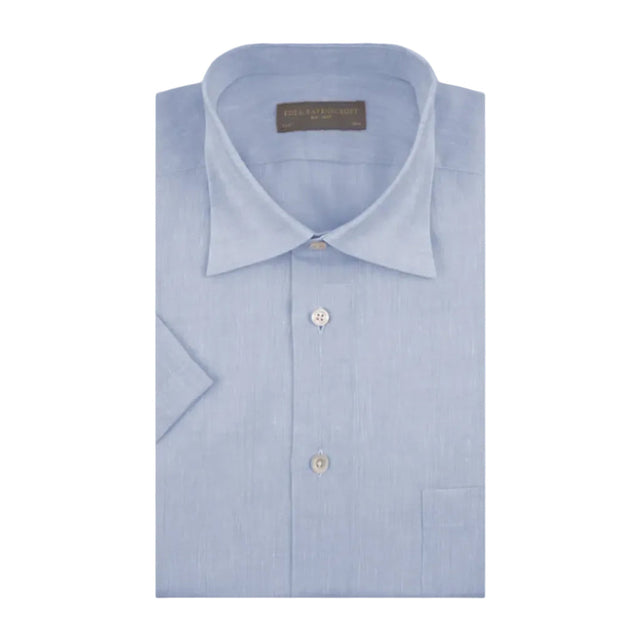 Aubrey Pale Blue Short Sleeve Linen Shirt