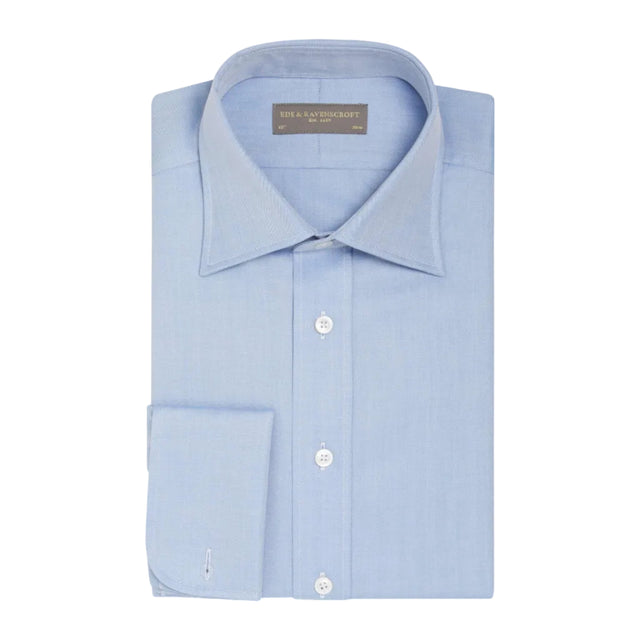 Ainsley Pale Blue Herringbone Shirt