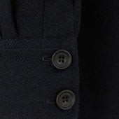 Lynton Navy Herringbone Wool Overshirt