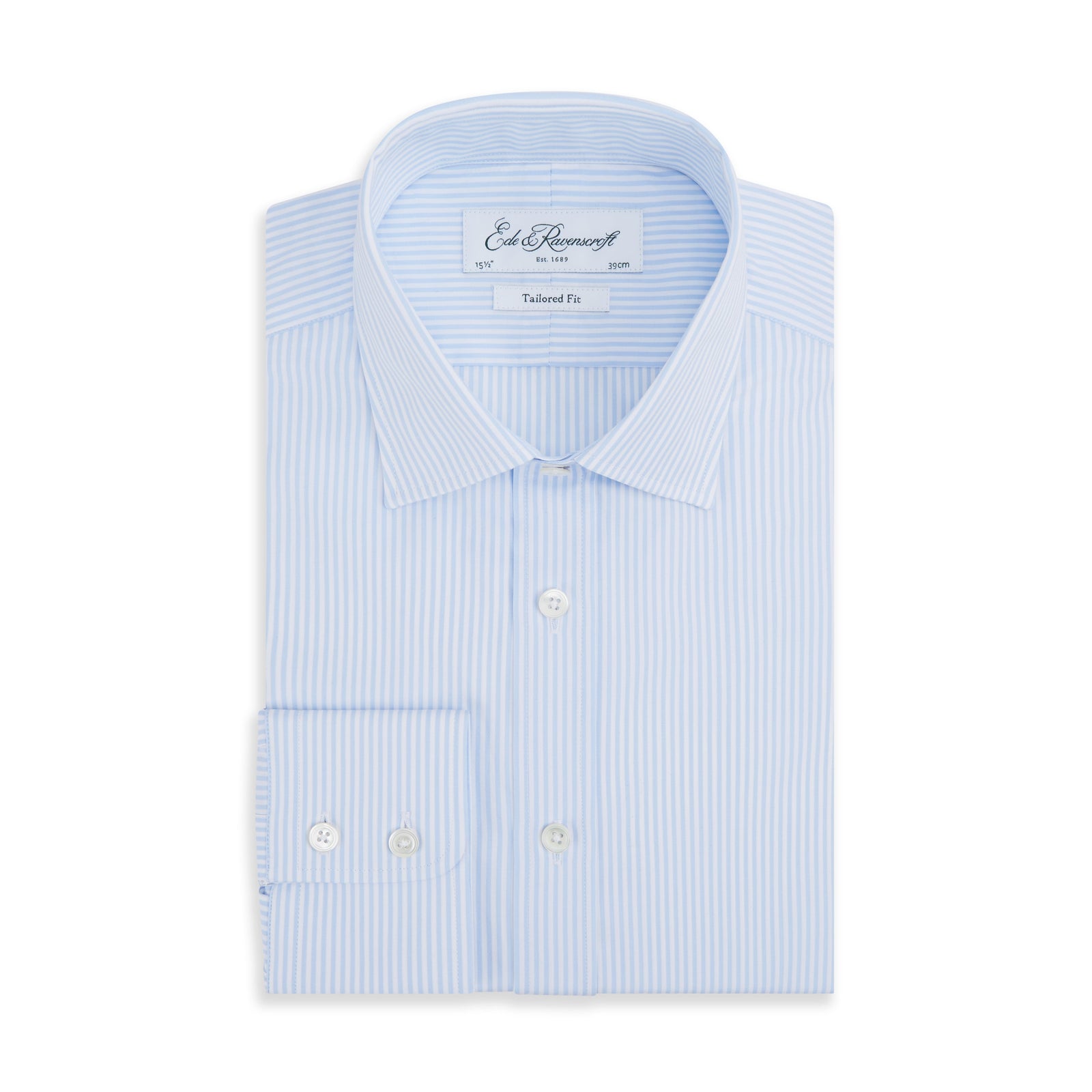 Alex Pale Blue and White Bengal Stripe Shirt