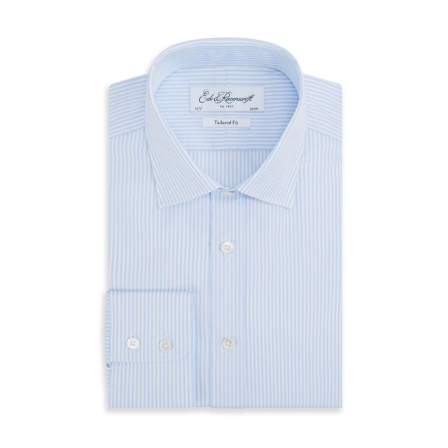 Alex Pale Blue and White Bengal Stripe Shirt