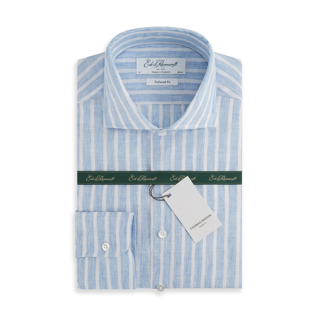 Ampton Blue White Stripe Linen Shirt