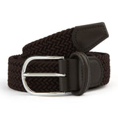 Brown Elastic Belt With Silver Buckle