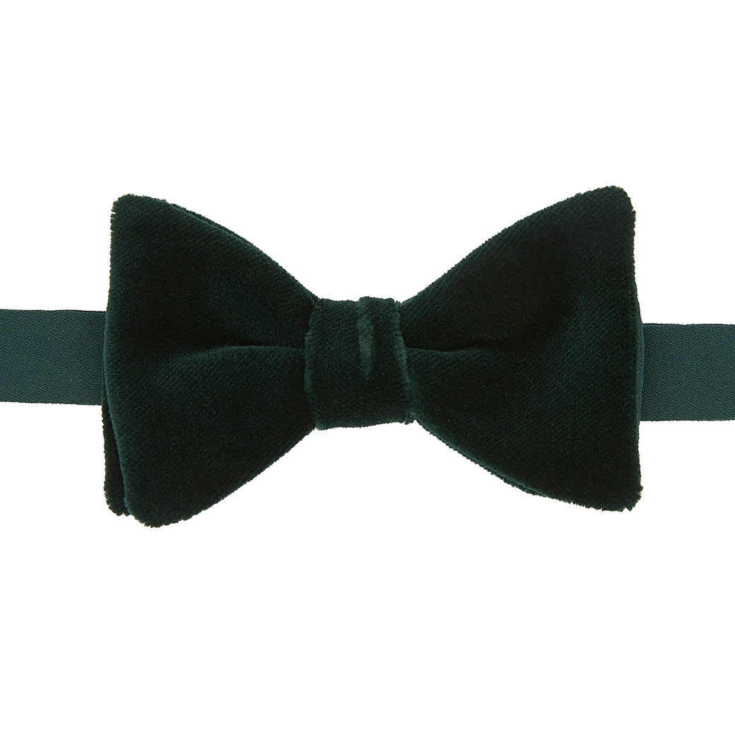 Green Velvet Pre-Tied Bow Tie