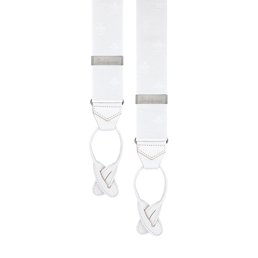 White Fleur De Lys Braces