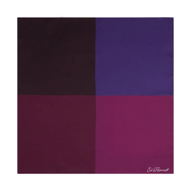 Purple Silk Four Colour Block Pocket Square