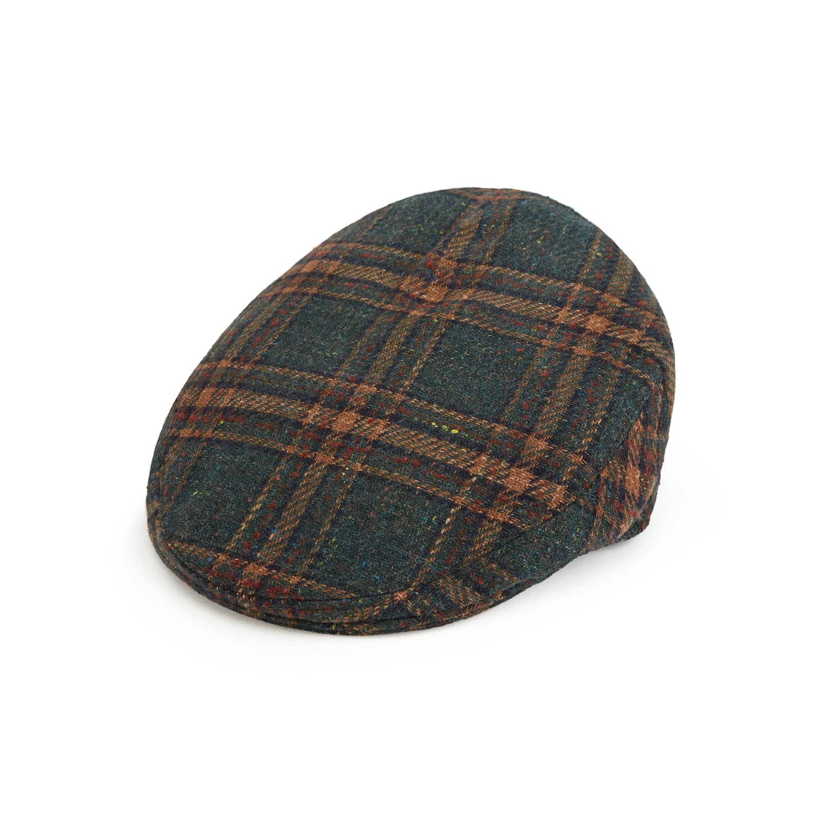 Heydon Green Beige Check Flat Cap