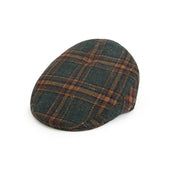 Heydon Green Beige Check Flat Cap