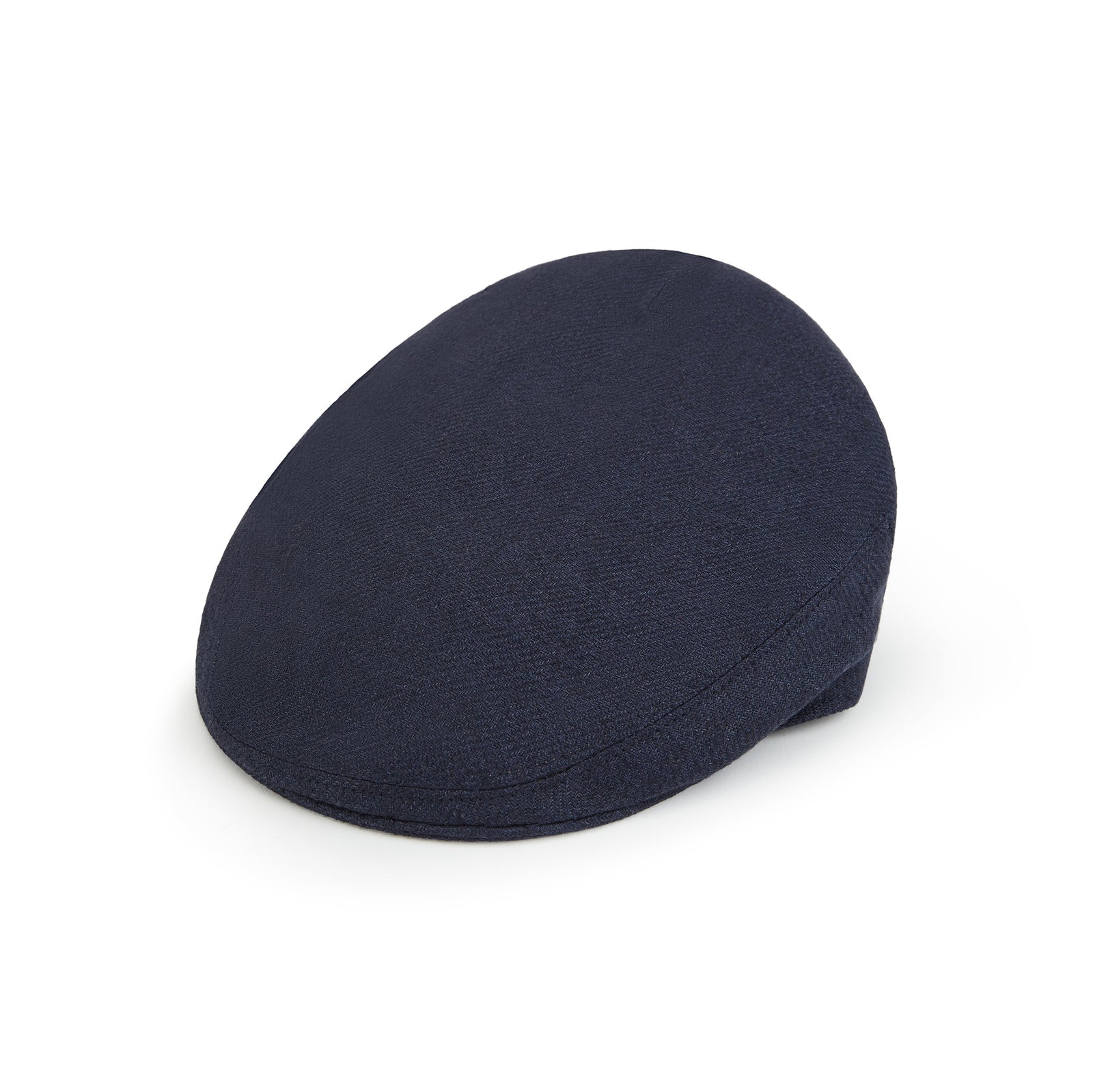 Heydon Navy Twill Wool Flat Cap
