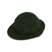 Henry Green Navy Check Harris Tweed Deerstalker Hat