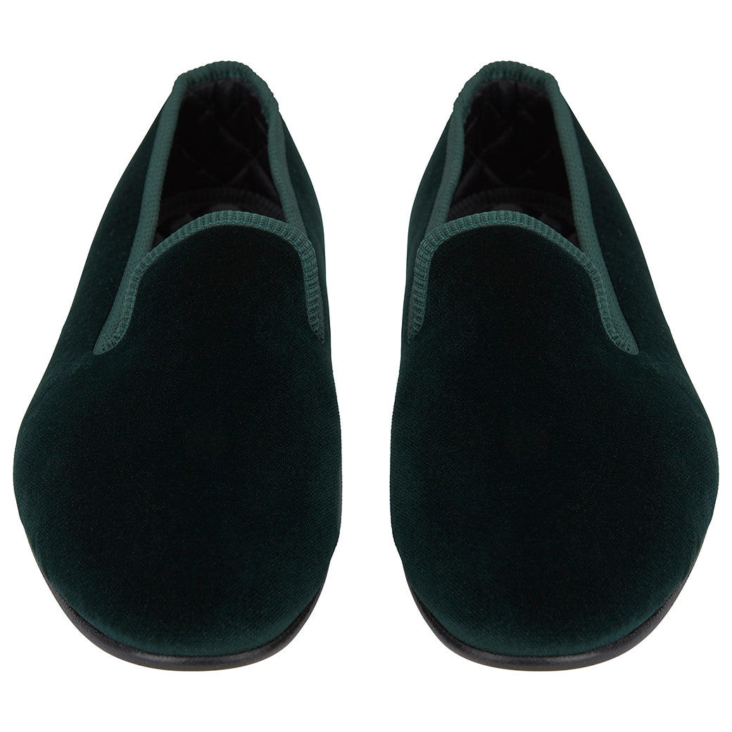 Knightsbridge Green Velvet Slipper