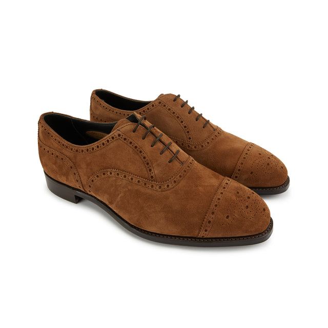 Savoy Brown Suede Oxford Semi Brogue