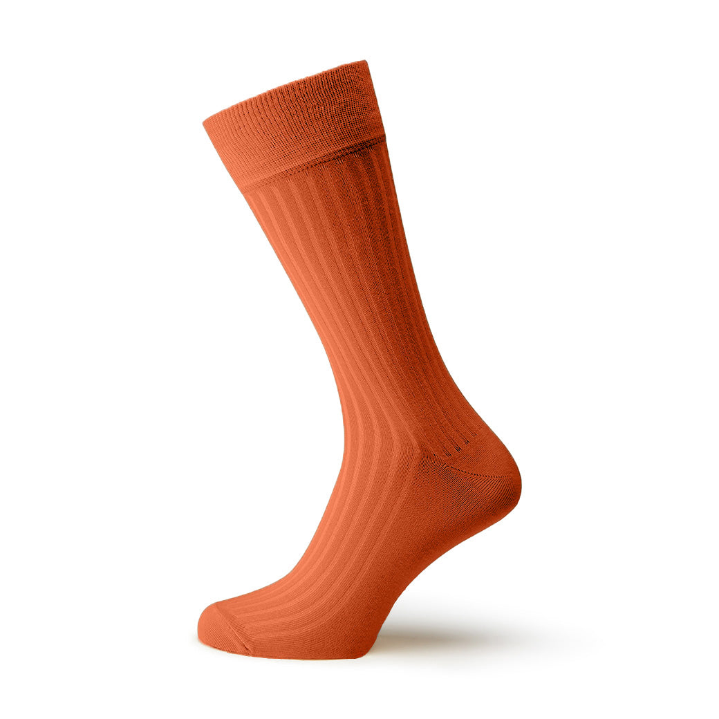 Sontley Coral Ribbed Cotton Sock