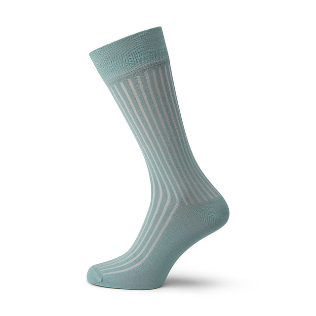 Sontley Green Ribbed Cotton Sock