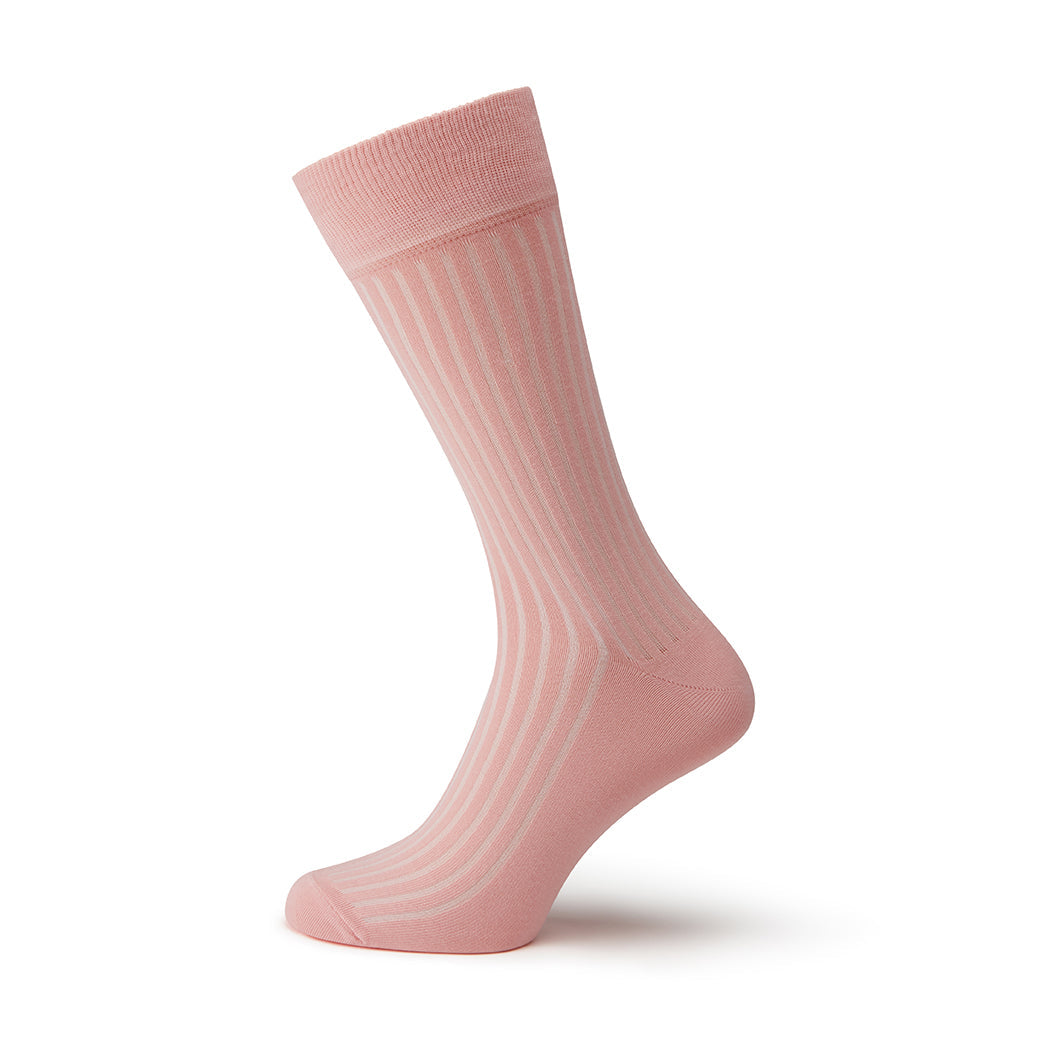 Sontley Pink Ribbed Cotton Sock