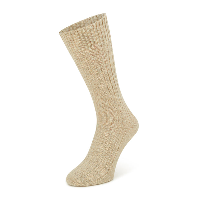 Shannon Beige Irish Donegal Wool Sock