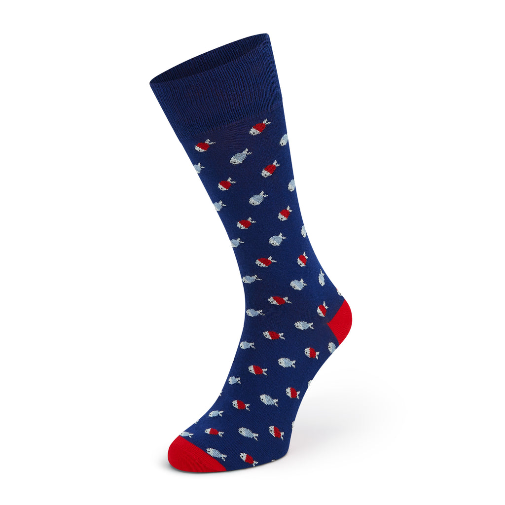 Sutton Red Fish Cotton Sock