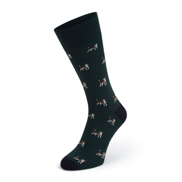 SUTTON GREEN NAVY BEAGLE WOOL SOCK