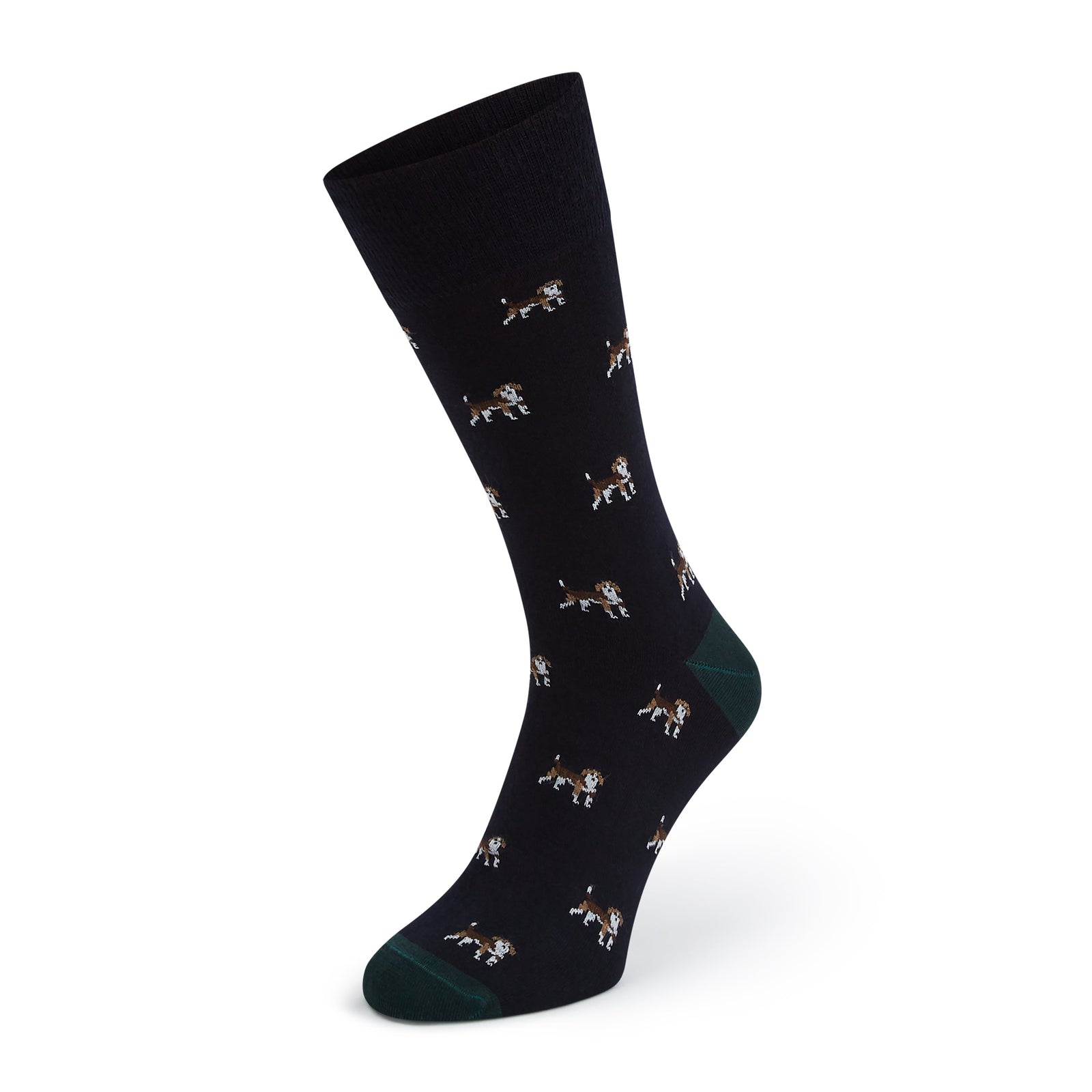 SUTTON NAVY GREEN BEAGLE WOOL SOCK
